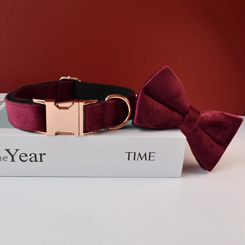 Gepersonaliseerde hondenhalsband wijn rood