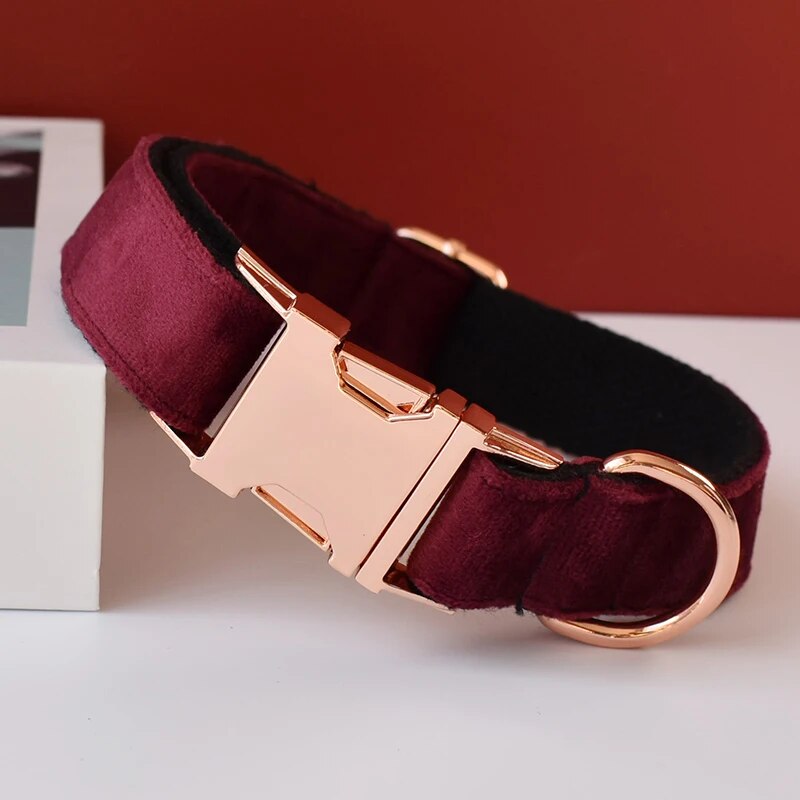 Gepersonaliseerde hondenhalsband wijn rood