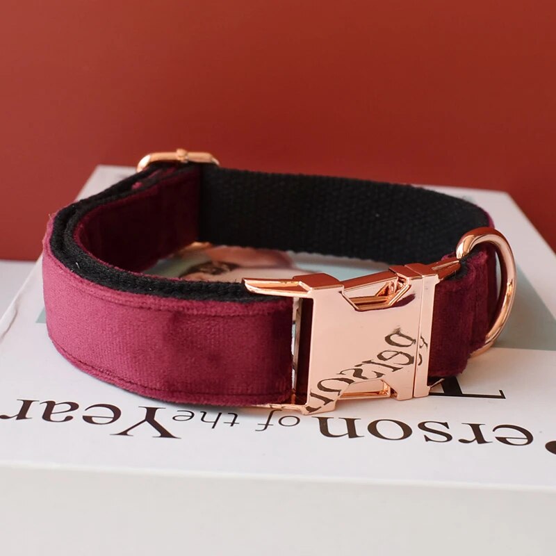 Gepersonaliseerde hondenhalsband wijn rood