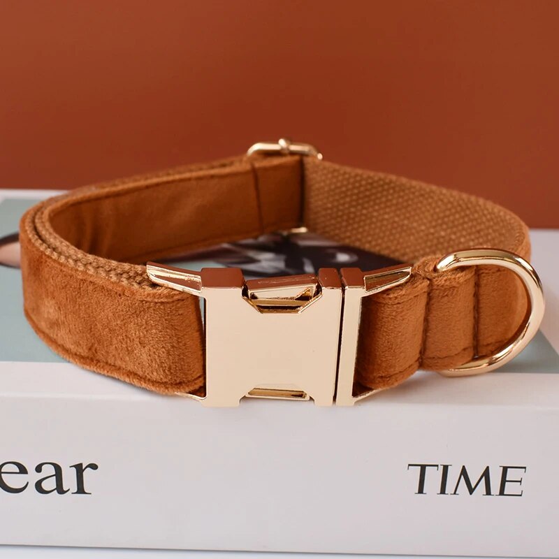 Gepersonaliseerde hondenhalsband bruin