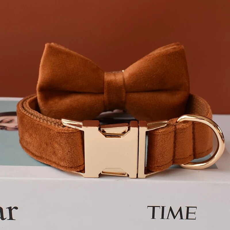 Gepersonaliseerde hondenhalsband bruin
