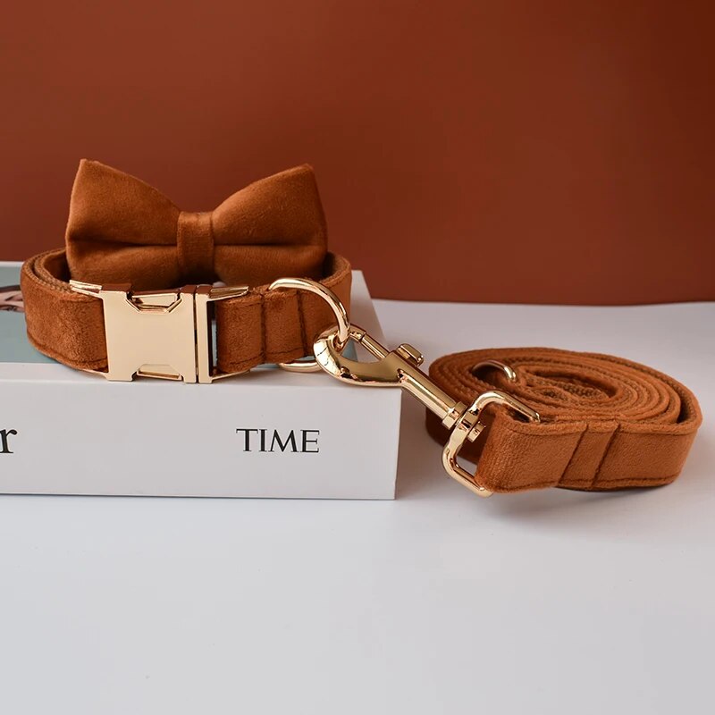 Gepersonaliseerde hondenhalsband bruin