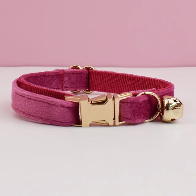 Gepersonaliseerde kattenhalsband donker roze