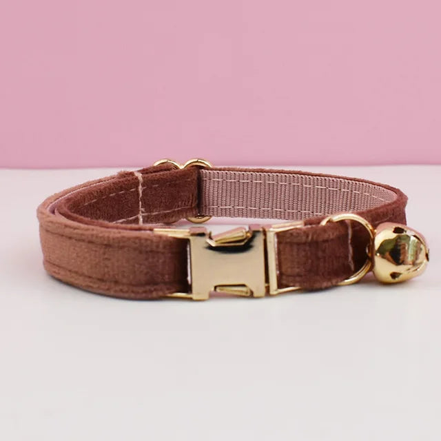Gepersonaliseerde kattenhalsband bruin
