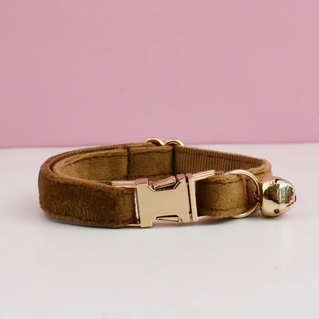 Gepersonaliseerde kattenhalsband oker geel