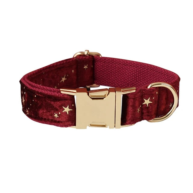 Gepersonaliseerde hondenhalsband rood met sterretjes