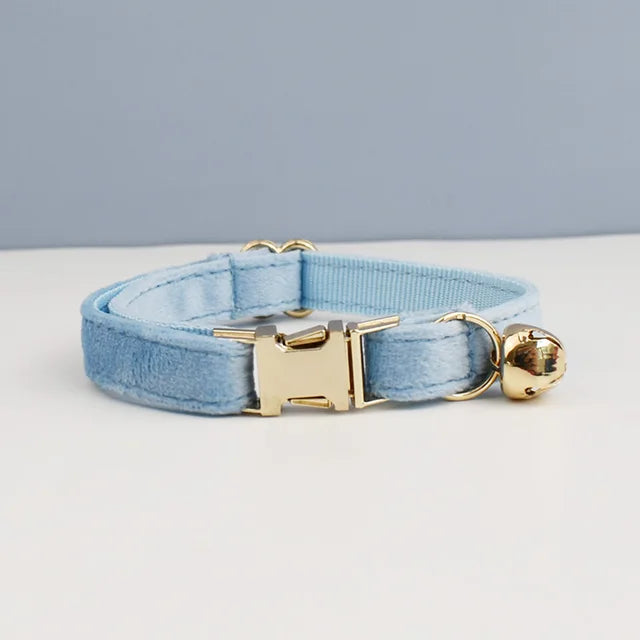 Gepersonaliseerde kattenhalsband licht blauw
