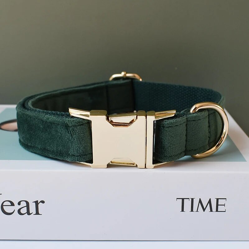 Gepersonaliseerde hondenhalsband donkergroen