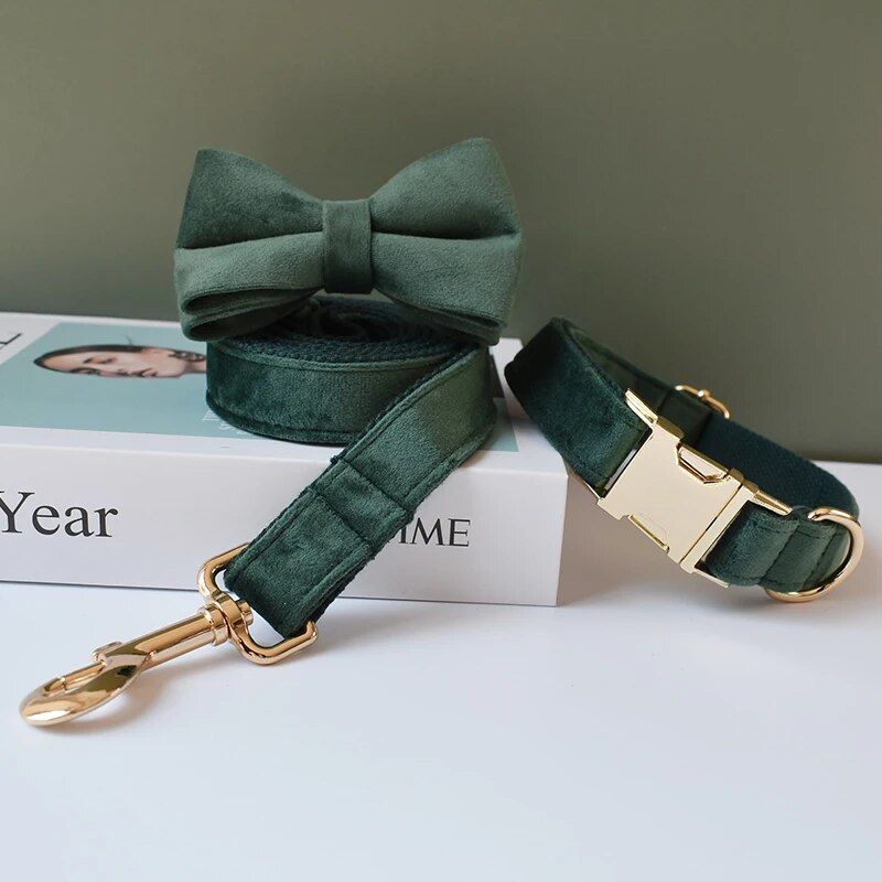 Gepersonaliseerde hondenhalsband donkergroen