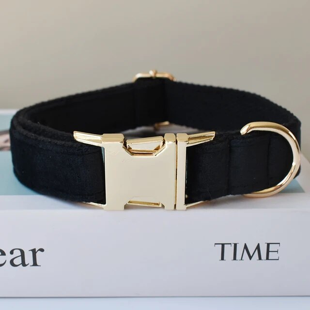 Gepersonaliseerde hondenhalsband zwart