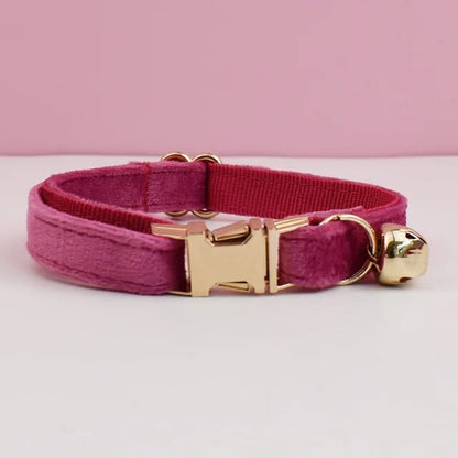 Gepersonaliseerde kattenhalsband donker roze