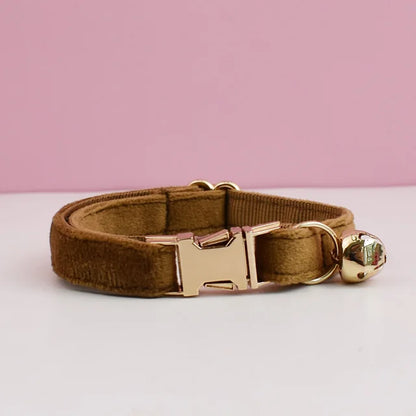 Gepersonaliseerde kattenhalsband oker geel